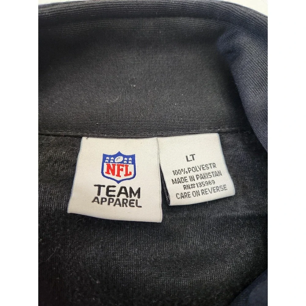 New England Patriots Jacket Mens LT Black NFL Football Full Zip NFL Team Apparel